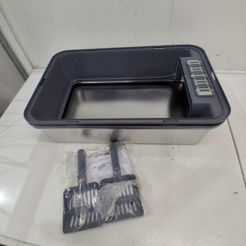 STAINLESS STEEL KITTY LITTERBOX WITH HIGH SIDE LIDS AND SCOOPER - 37L - DARK GREY (MODEL: XM-F-DG) image 3