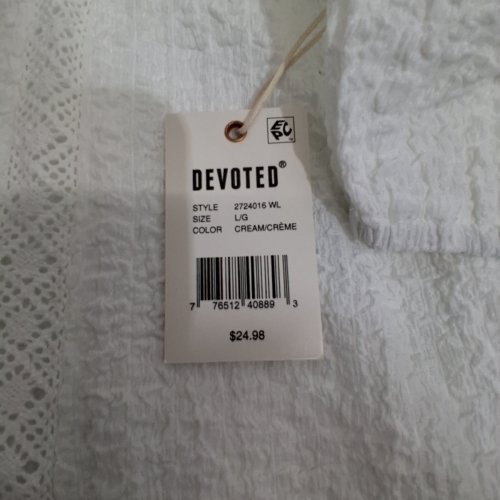 WOMEN'S DEVOTED CRINKLED BLOUSE - LARGE - WHITE image 2