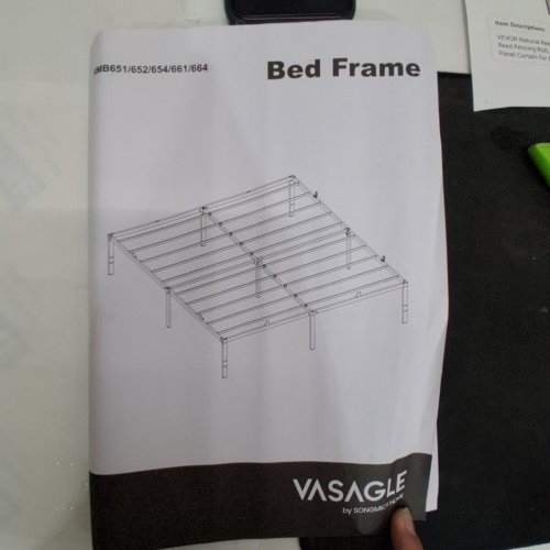 VASAGLE HEAVY DUTY BED FRAME - KING - BLACK (MODEL: RMB6640 image 3