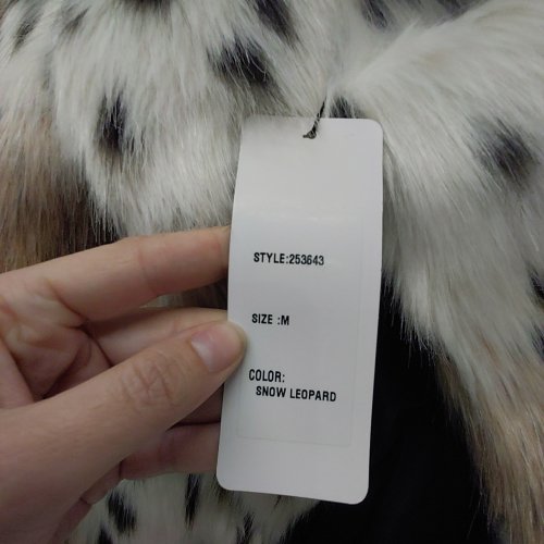 WOMEN'S FUN SPORTS FAUX FUR BUTTON UP COAT - MEDIUM - SNOW LEOPARD (STYLE: 253643) image 3