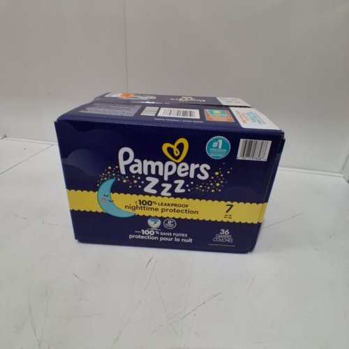 36PK PAMPERS ZZZ NIGHTTIME OVERNIGHT PROTECTION DIAPERS - SIZE 7 (35+ LBS) image 2