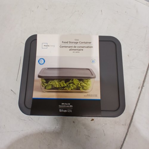 MAINSTAYS GLASS FOOD STORAGE CONTAINER - 10.4 CUPS / 2.5 L - GRAY (ITEM: FCA-16) image 5