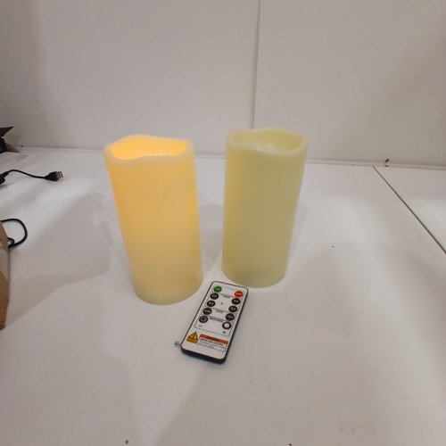 2PK LED FLAMELESS BATTERY-OPERATED CANDLES - 9.5'' - IVORY image 2