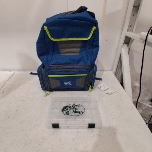 BPS PRO GUIDE 3600 BACKPACK TACKLE BAG - 20" X 15" - BLUE/GREEN image 2
