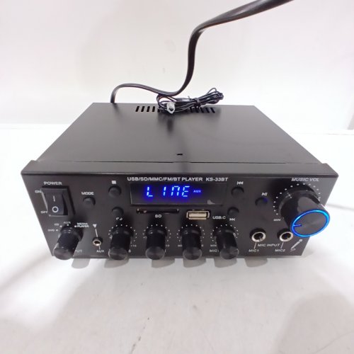 OKANEMOQI AMPLIFIER AUDIO 800W HOME STEREO AMPLIFIER WITH 2 CHANNEL RMS 60WX2 BLUETOOTH 5.0 HIFI MINI AMP WITH ECHO, MIC, USB, SD, AUX FOR HOME/CAR (MODEL: KS-33BT) image 2