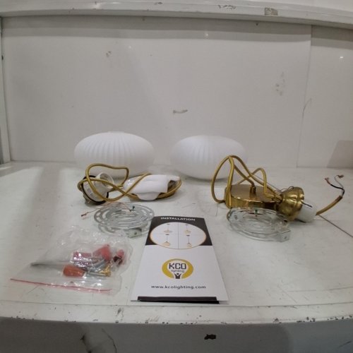 2 KCO LIGHTING PENDANT LIGHTS - MAX60W -WHITE / GOLD image 2