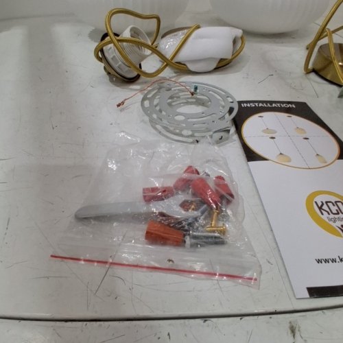 2 KCO LIGHTING PENDANT LIGHTS - MAX60W -WHITE / GOLD image 3