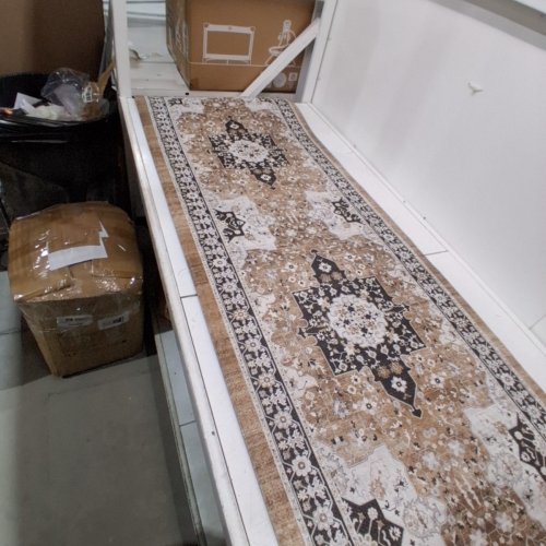 DEXI ANTI-FATIGUE VINTAGE FLORAL NON-SLIP HALLWAY RUNNER RUG - 3FT X 7FT - BROWN image 3
