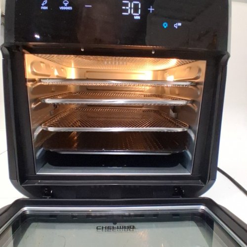 CHEFMAN 6-IN-1 DIGITAL ROTISSERIE AIR FRYER OVEN & DEHYDRATOR WITH TOUCHSCREEN & DISHWASHER SAFE ACCESSORIES - 12QT CAPACITY, 1700W - BLACK (MODEL: RJ38-RDO-V12-CA) image 4