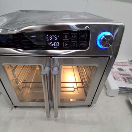 EMERIL LAGASSE STAINLESS STEEL EXTRA LARGE AIR FRYER CONVECTION TOASTER OVEN WITH FRENCH DOORS - 26QT - SILVER (MODEL: FAFO-001) image 3