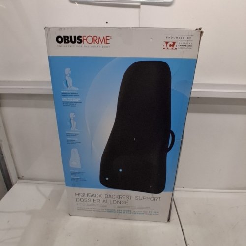 OBUSFORME HIGHBACK BACKREST SUPPORT WITH LUMBAR SUPPORT & CHAIR STRAPS - 18" X 7" X 31" - BLACK (MODEL: HB-BLK-CBC) image 3