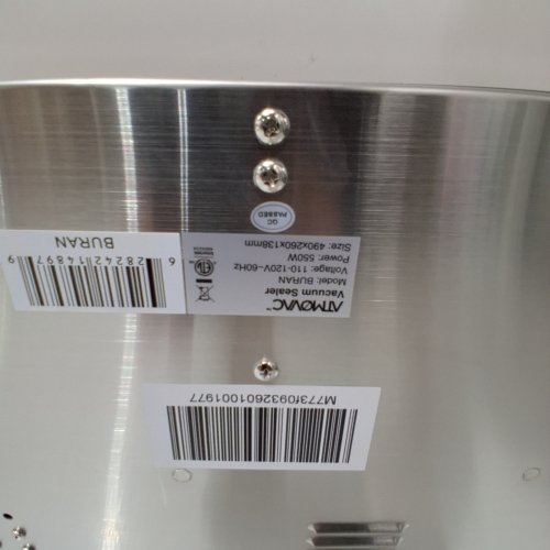 ATMOVAC VACUUM SEALER - 16" SEAL BAR, 550W, 110-120 V - SILVER (MODEL: BURAN) image 3