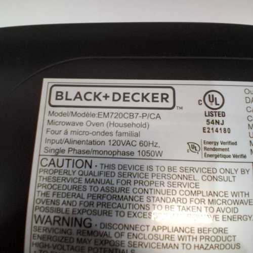 BLACK + DECKER DIGITAL PUSH BUTTON DOOR MICROWAVE OVEN - 700W - BLACK/STAINLESS STEEL (MODEL: EM720CB7-P) image 5