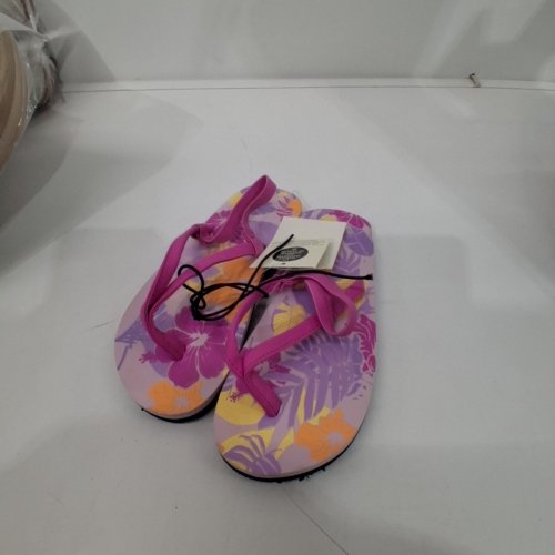 GIRL'S GEORGE FLORAL FLIP-FLOPS - 11-12 - PINK/PURPLE (STYLE: 74FLORALM26) image 2