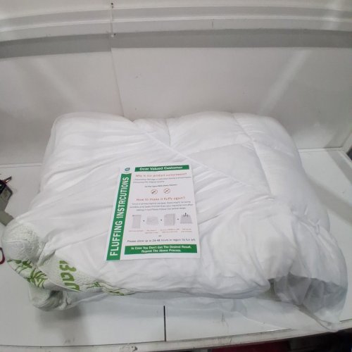 BAMBOO MATTRESS TOPPER - QUEEN - WHITE/GREEN image 2