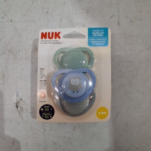 3PK NUK ORTHODONTIC PACIFIERS - 0-6M - BLUE AND GREEN image 2