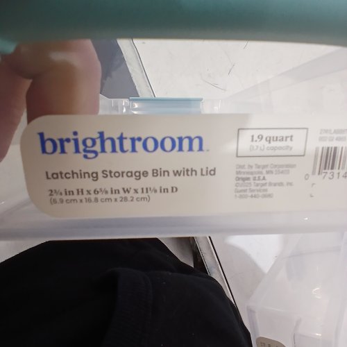 6PK BRIGHTROOM LATCHING STORAGE BIN WITH LID - 1.9 QT - TEAL image 2