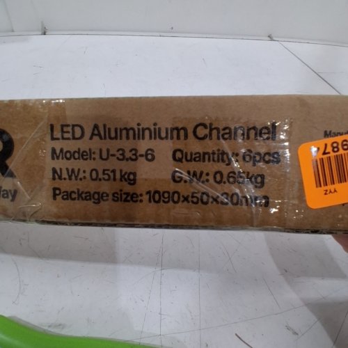 6PK ALUMINUM LED STRIP CHANNELS WITH COVER - 39" - ALUMINUM/WHITE (U-3.3-6) image 2