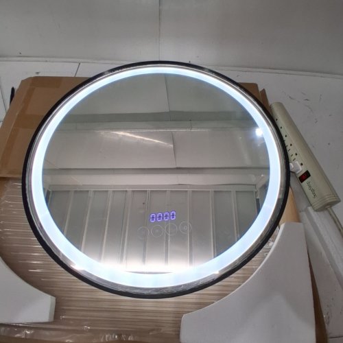 ROUND LED BATHROOM MIRROR - 21.5" DIAMETER - BLACK image 2