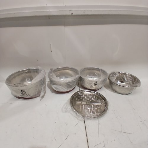 5PC PARMEDU MULTIFUNCTIONAL BOWL SET - STAINLESS STEEL/RED- (MODEL:CK-001) image 2