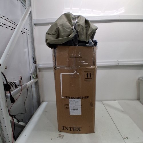 INTEX EXCURSION 4 INFLATABLE BOAT WITH HIGH OUTPUT AIR PUMP & OARS - 4-PERSON - GREY/BLUE image 11