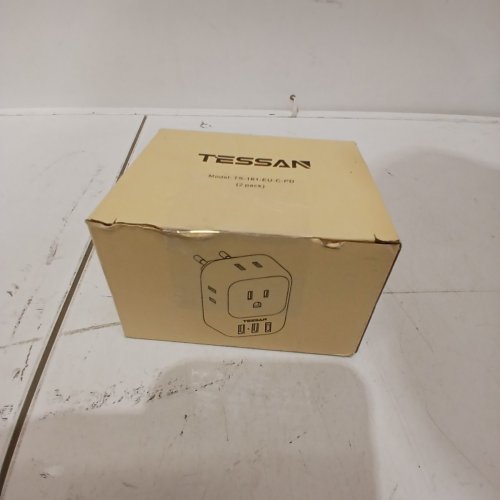 2PK TESSAN EUROPEAN TRAVEL PLUG ADAPTERS WITH MULTI AC OUTLETS & USB PORTS - WHITE (MODEL: TS-161-EU-C-PD) image 4
