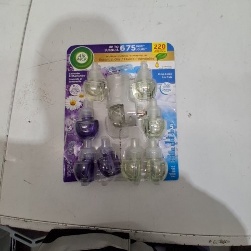 10PC AIRWICK ESSENTIAL OILS AIR FRESHENER UNIT WITH REFILLS - LAVENDER & CHAMOMILE / CRISP LINEN image 2