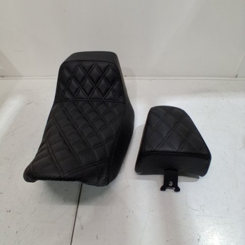 2PC HDBUBALUS QUILTED MOTORCYCLE SEAT WITH PASSENGER CUSHION - FITS HARLEY DAVIDSON RH975 / RH975S 2022-CURRENT - BLACK (MODEL: RECACB0152021) image 2
