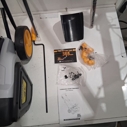 CORDLESS SNOW BLOWER- 2 X 20V - 20" CLEARING WIDTH - BLACK/ GRAY/YELLOW (MODEL: HL-SXJ-01) image 3