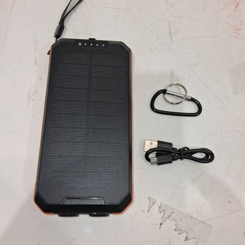 1P65 WATERPROOF PORTABLE SOLAR CHARGER POWER BANK - 30000MAH - BLACK/ORANGE image 4