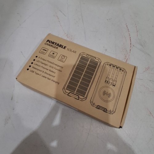 1P65 WATERPROOF PORTABLE SOLAR CHARGER POWER BANK - 30000MAH - BLACK/ORANGE image 6