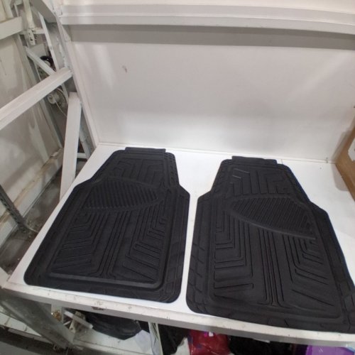 2PC AMAZON BASICS RUBBER TRIM TO SIZE FLOOR MATS - BLACK image 2