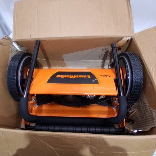 LAWNMASTER PUSH REEL LAWN MOWER - 14" - BLACK/ORANGE (MODEL: LMRM1401) image 2