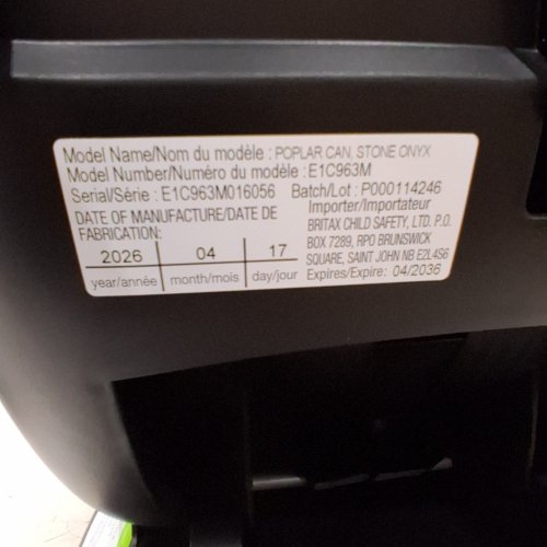 BRITAX POPLAR CLICK TIGHT CONVERTIBLE REAR AND FRONT FACING CAR SEAT - 40LB REAR FACING MAX LOAD / 65LB FRONT FACING MAX LOAD - STONE ONYX / BLACK GREY (MODEL: E1C963M) image 2