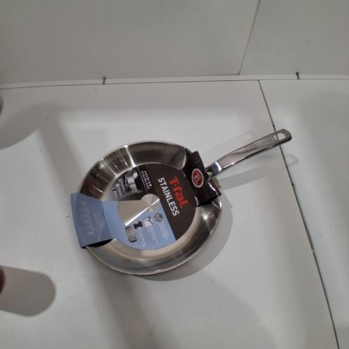 T-FAL STAINLESS STEEL FRYPAN - 10" - SILVER image 2