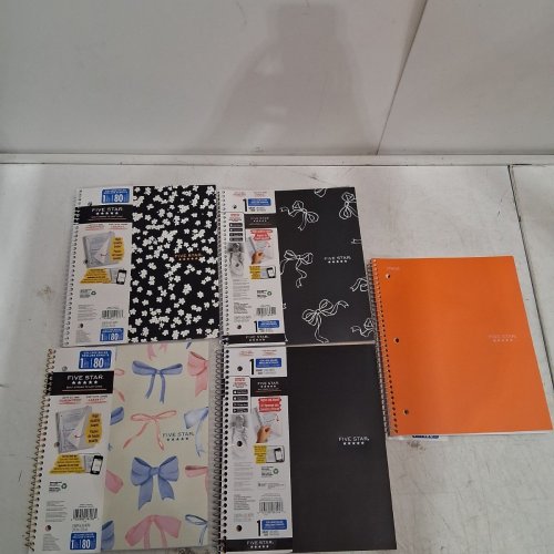 5 ASSORTED FIVE STAR COLLEGE RULED SPIRAL NOTEBOOKS - ASSORTED/MULTICOLOR image 2