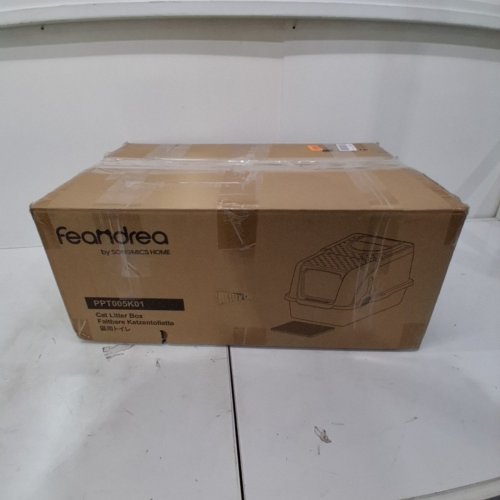 FEANDREA STAINLESS STEEL ENCLOSED CAT LITTER BOX WITH FLAP DOOR AND MAT - XL - 28L CAPACITY - CAPPUCCINO BEIGE - (MODEL: PPT005K01) image 4