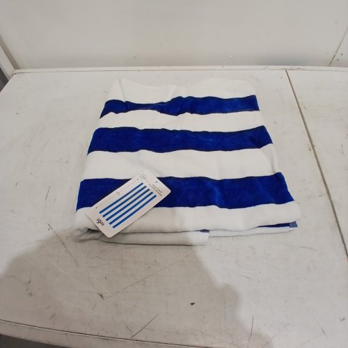 MAINSTAYS CABANA STRIPE BEACH TOWEL - 28" X 60" - BLUE/WHITE (MODEL: KH6083CBSTRP) image 2