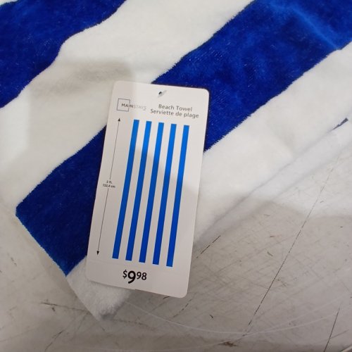 MAINSTAYS CABANA STRIPE BEACH TOWEL - 28" X 60" - BLUE/WHITE (MODEL: KH6083CBSTRP) image 3