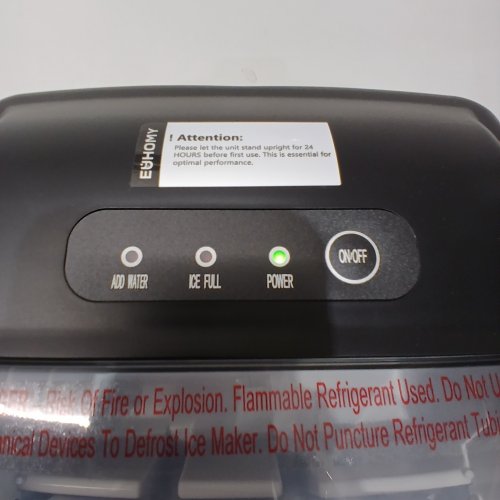 EUHOMY COUNTERTOP ICE MAKER MACHINE WITH HANDLE, BASKET AND SCOOP - MAKES 26LB/DAY - BLACK (MODEL: IM001-BBL-CAEH) image 2