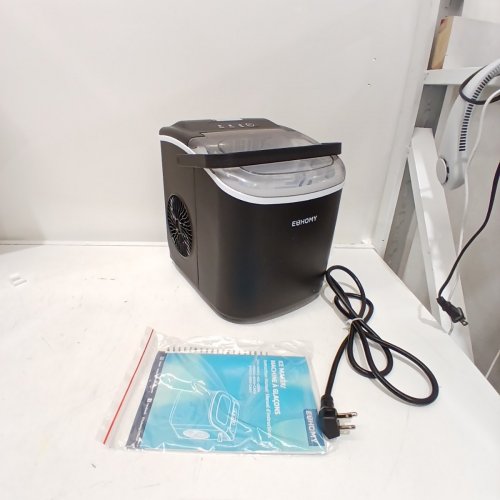 EUHOMY COUNTERTOP ICE MAKER MACHINE WITH HANDLE, BASKET AND SCOOP - MAKES 26LB/DAY - BLACK (MODEL: IM001-BBL-CAEH) image 3