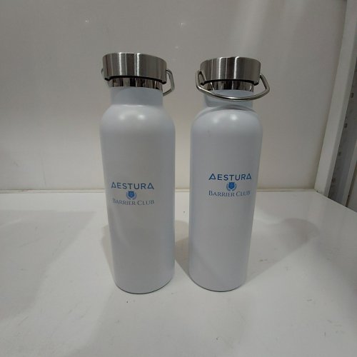 2 AESTURA THE BARRIER CLUB METAL WATER BOTTLES - 32 OZ - WHITE image 2