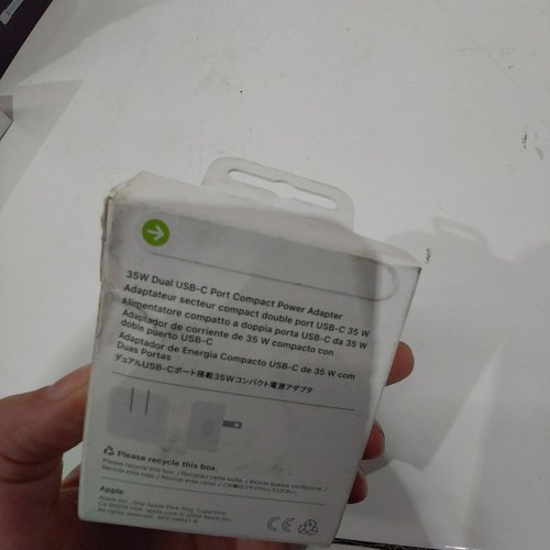 APPLE DUAL USB-C PORT COMPACT POWER ADAPTER - 35W - WHITE (MODEL: MW2H3AM/A) image 3
