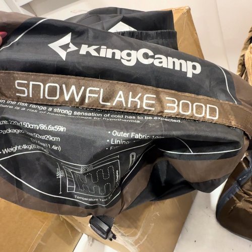 KINGCAMP SNOWFLAKE 300D DOUBLE FLANNEL SLEEPING BAG - 86" X 59" - BROWN PLAID (MODEL: KS2216) image 2