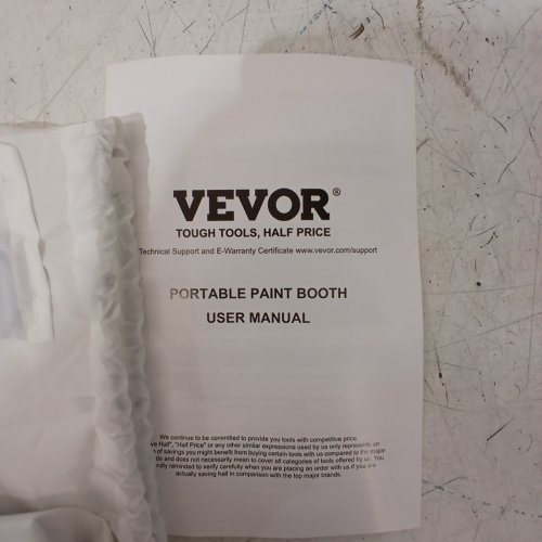 VEVOR PORTABLE PAINT BOOTH - 90"X62"X62" - WHITE/BLACK/ORANGE - (MODEL:0010) image 3