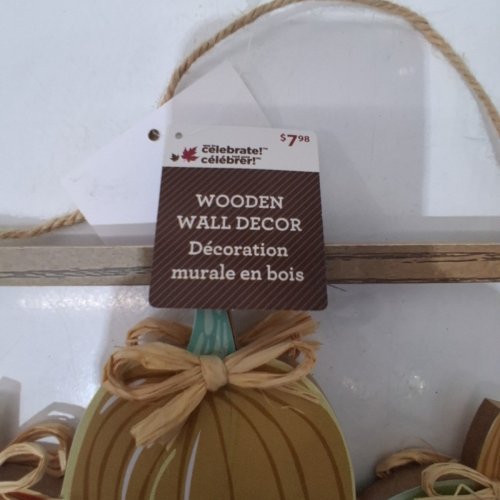 WAY TO CELEBRATE! WOODEN THANKFUL PUMPKIN WALL DECOR - MULTICOLOUR image 3