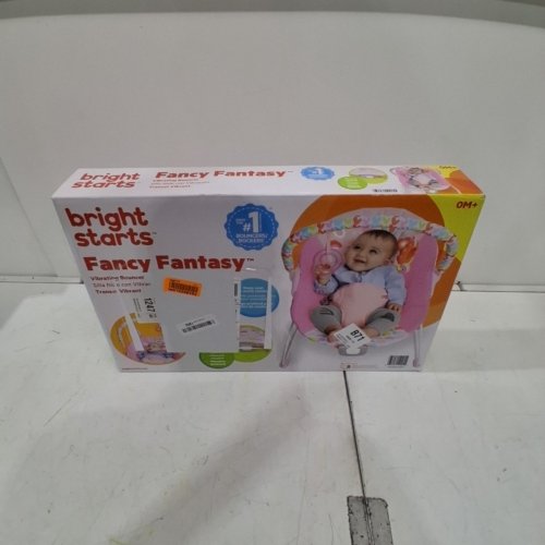 BRIGHT STARTS FANCY FANTASY VIBRATING BOUNCER WITH TOY BAR - 0-6 MONTHS - PINK (MODEL : 12205) image 2