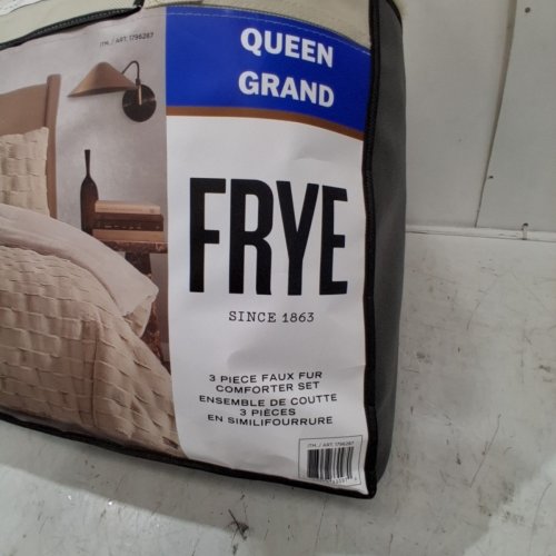 3PC FRYE FAUX FUR COMFORTER SET - QUEEN - CREAM (MODEL: 1796287) image 3