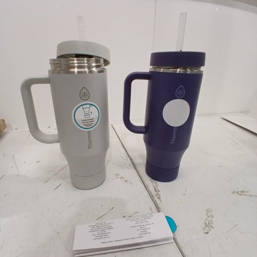 2PC THERMOFLASK INSULATED THERMO TUMBLERS - 1.2 L / 40 OZ EACH - PURPLE AND WHITE (ITEM: 1774593) image 3