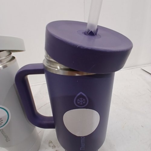 2PC THERMOFLASK INSULATED THERMO TUMBLERS - 1.2 L / 40 OZ EACH - PURPLE AND WHITE (ITEM: 1774593) image 5